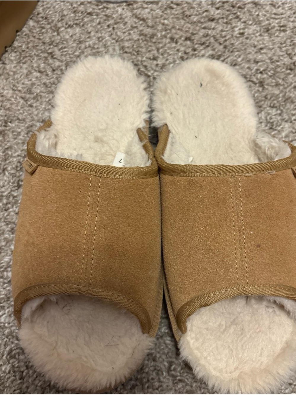 Cozy Faux-Suede Shearling Lined Women's Slippers - Tan